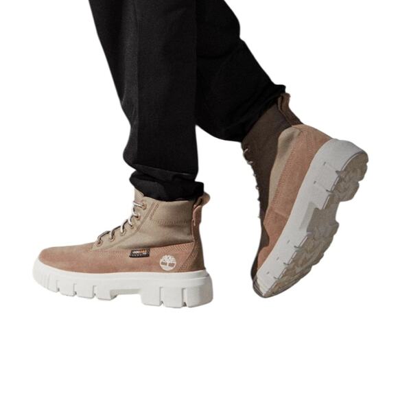 Timberland Women’s Greyfield Tan Suede Canvas Boots – Sz 10 - Picture 3 of 8